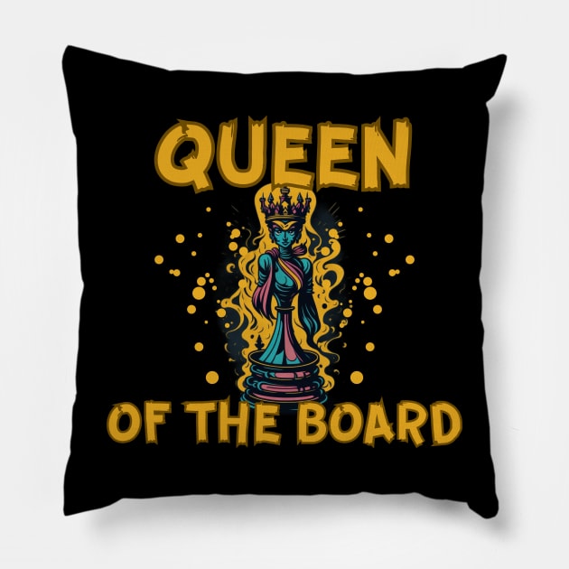 Chess - Queen of the board Pillow by William Faria
