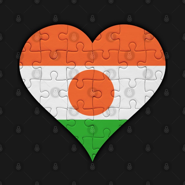 Nigerien Jigsaw Puzzle Heart Design - Gift for Nigerien With Niger Roots by Country Flags