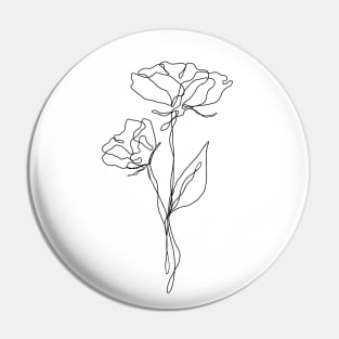 Wildflower Line Art | Elegant Botanical Floral Leaf Design Pin