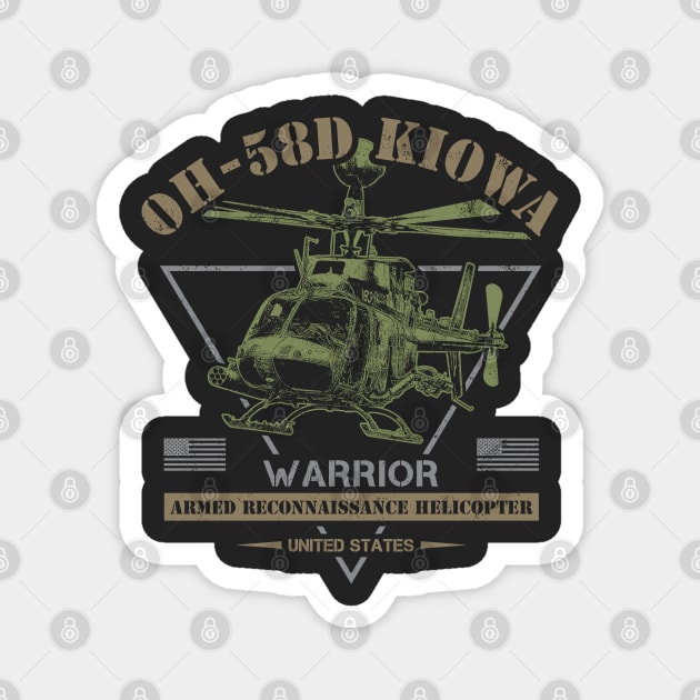 OH-58D Kiowa Warrior Helicopter Magnet by Military Style Designs