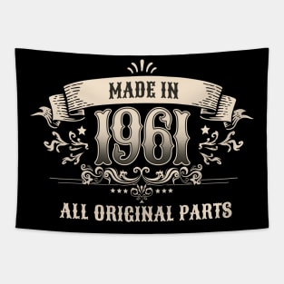 Retro Vintage Birthday Made In 1961 All Original Parts Tapestry