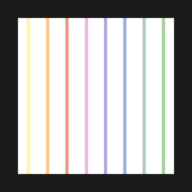 Vintage white and pastel rainbow stripes - vertical narrow by bettyretro