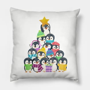 Baby penguins Xmas Tree Pillow