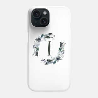 Floral Monogram I Dark Bohemian Flora Phone Case