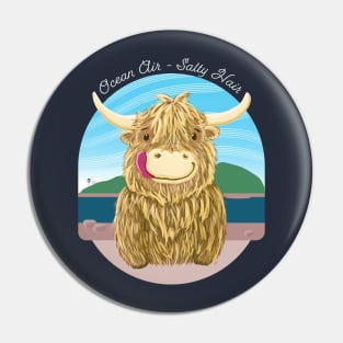 Scottish Highland Cow Ocean Air, Salty Hair Pin