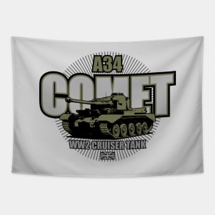 A34 Comet Tank (Small logo) Tapestry