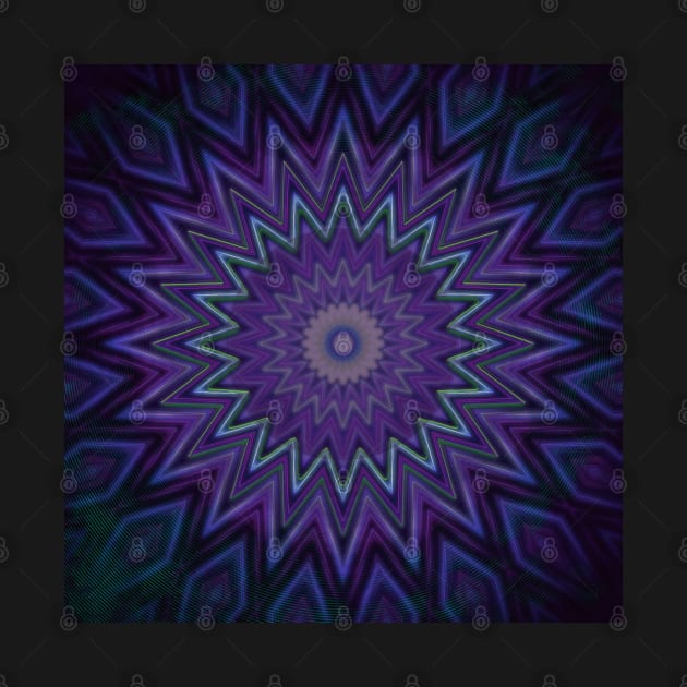 Cosmic Neon Mandala Rave Pattern by JMCdesign