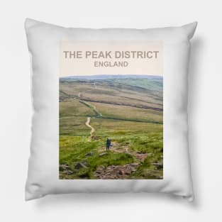 Peak District, Derbyshire. Travel poster Pillow