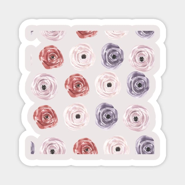 Vintage Floral Pattern Watercolor Magnet by Alexandra