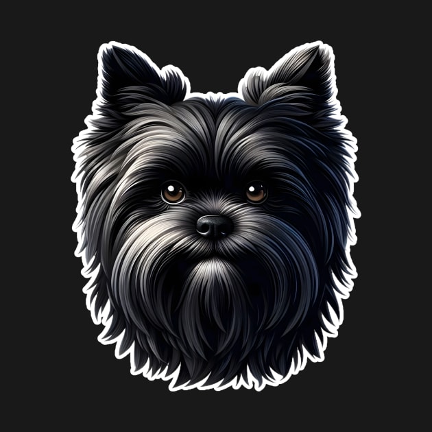 Head affenpinscher dog pet portrait cartoon vector illustration by art poo