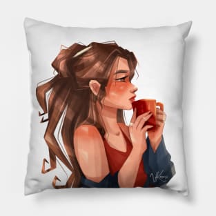 Hot Chocolate Girl Pillow