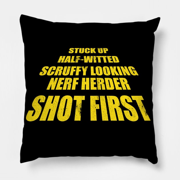 who shot first? Pillow by wookiemike