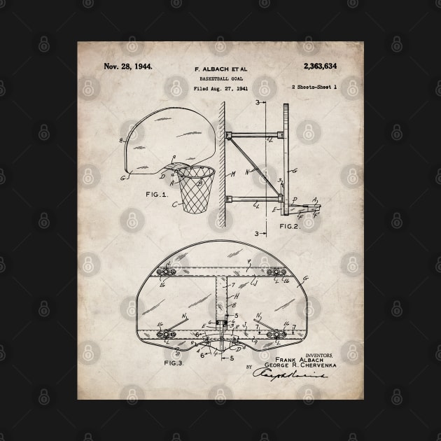 Basketball Net Patent - Basketball Fan Coach Player Art - Antique by patentpress