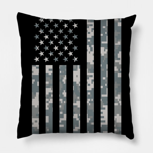 Camouflage Camo Tactical American Flag Pillow by Jose Luiz Filho