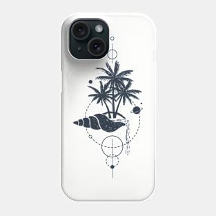 Geometric Planets and Palm Trees Ocean Design Phone Case