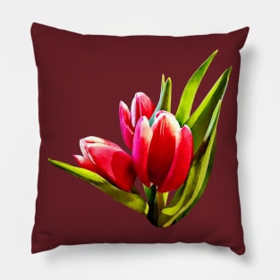 Group of Red Tulips Pillow