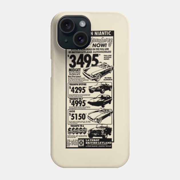 MG / BRITISH LEYLAND - American ad Phone Case by Throwback Motors