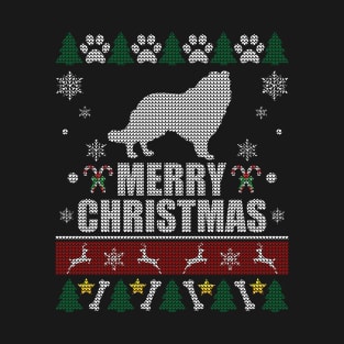 Rough Border Collie Christmas T-Shirt