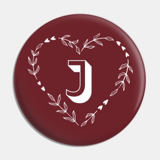 Letter J Flower Monogram Design Pin