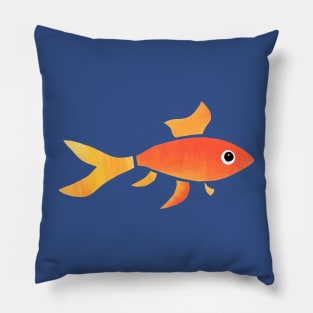 GOLDFISH Watercolor Orange Yellow Fish Cutout Pillow