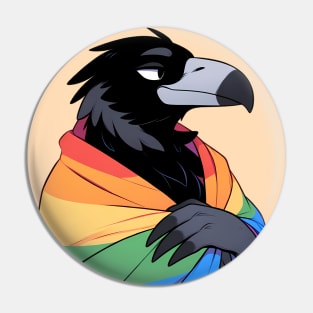 Comfy Womfy Furry Pride Raven LGBTQ Rainbow Pin