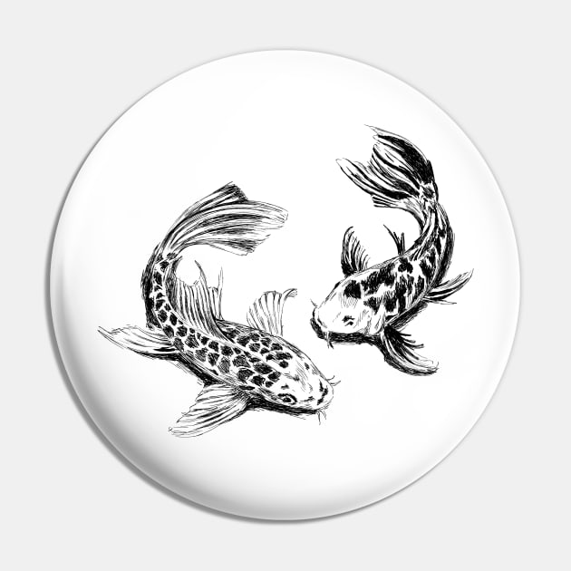 Koi fish print Pin by rachelsfinelines