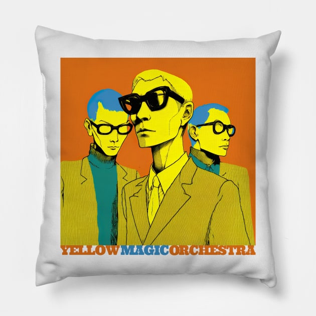 Yellow Magic Orchestra -- Original Fan Art Design Pillow by unknown_pleasures