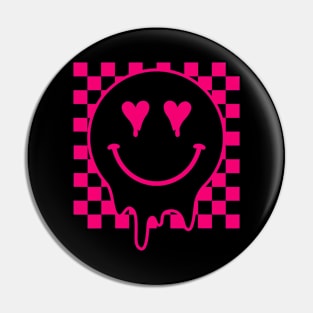 Melting Pink Smile Funny Smiling Melted Dripping Face Cute Pin