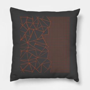 Abstract Outline Grid New Rust Pillow