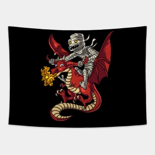 Mummy Riding Dragon Tapestry