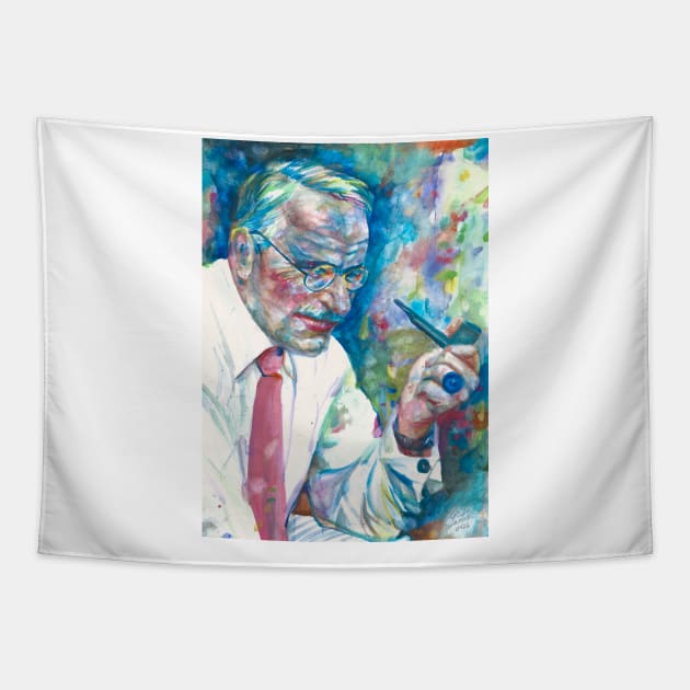 CARL JUNG - watercolor portrait .& Tapestry by lautir