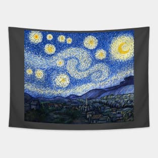 Van Gogh starry night without tree Tapestry