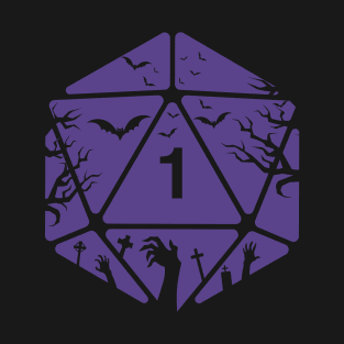 Spooky Polyhedral D20 Dice Tabletop RPG Gaming Halloween Special T-Shirt