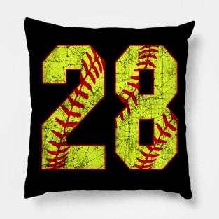 Fastpitch Softball Number 28 #28 Softball Shirt Jersey Uniform Favorite Player Biggest Fan Pillow