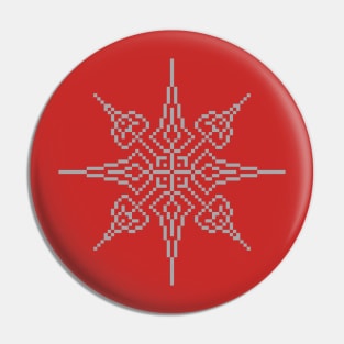 Pixel Silver Holiday Snowflake Pin