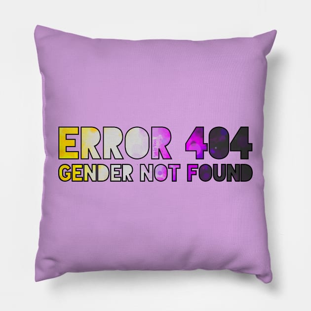 Error 404 - Gender Not Found Pillow by Art by Veya