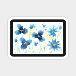 Loose Flowers in Blue Magnet