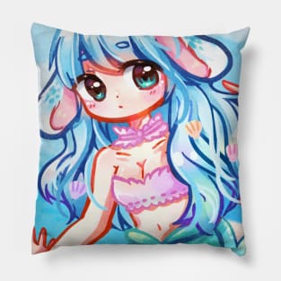 bunny mermaid ocean sea kawaii anime girl Pillow