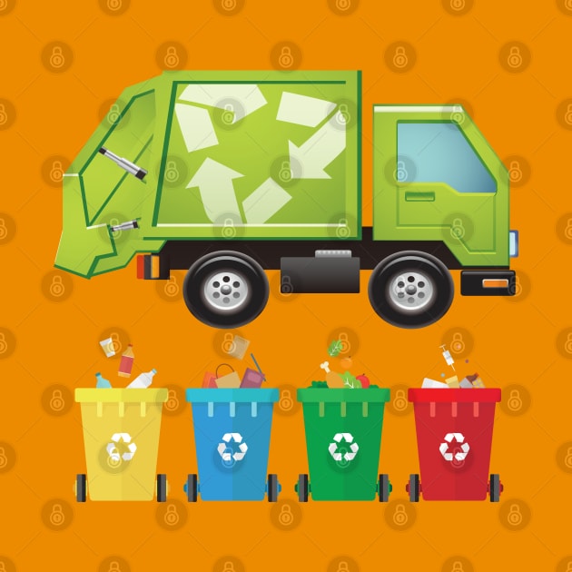 Garbage Truck by Happy Art Designs