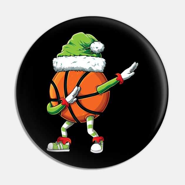 Dabbing Christmas elf Basketball ball- Dab Xmas Pin by tmuzaa