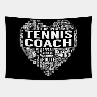 Tennis Coach Heart Tapestry