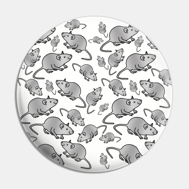 Funny Rat Ageddon Rodent Pattern Pin by ellenhenryart