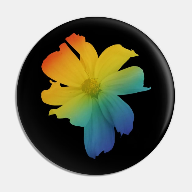Rainbow flower with bee Pin by Geomhectic