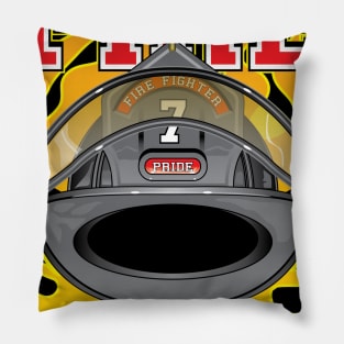 Fire Fighter Black Helmet Pillow