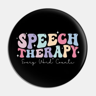 Speech Therapy Retro Therapist SLP Pin