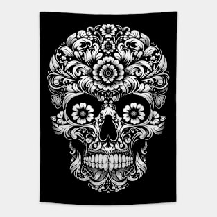 flower skull Tapestry