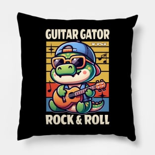 Guitar Gator in Rock and Roll Pillow