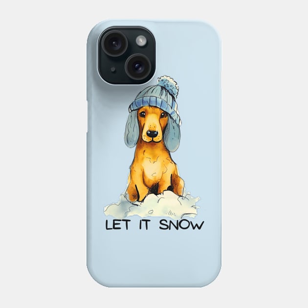 LET IT SNOW - Dachshund Phone Case by ZogDog Pro