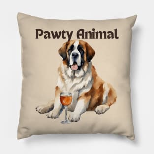 Saint Bernard Dog Pawty Animal Pillow