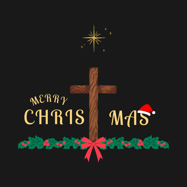 Merry Christmas with Cross by Mr.Dom store